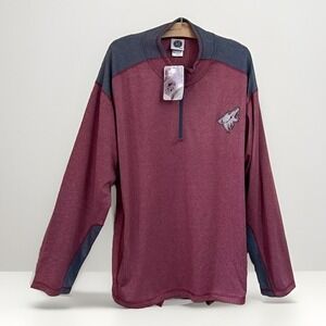 NWT Men's 2XL Coyote's NHL Pullover Sweater 1/4 Zip Long Sleeve Hockey